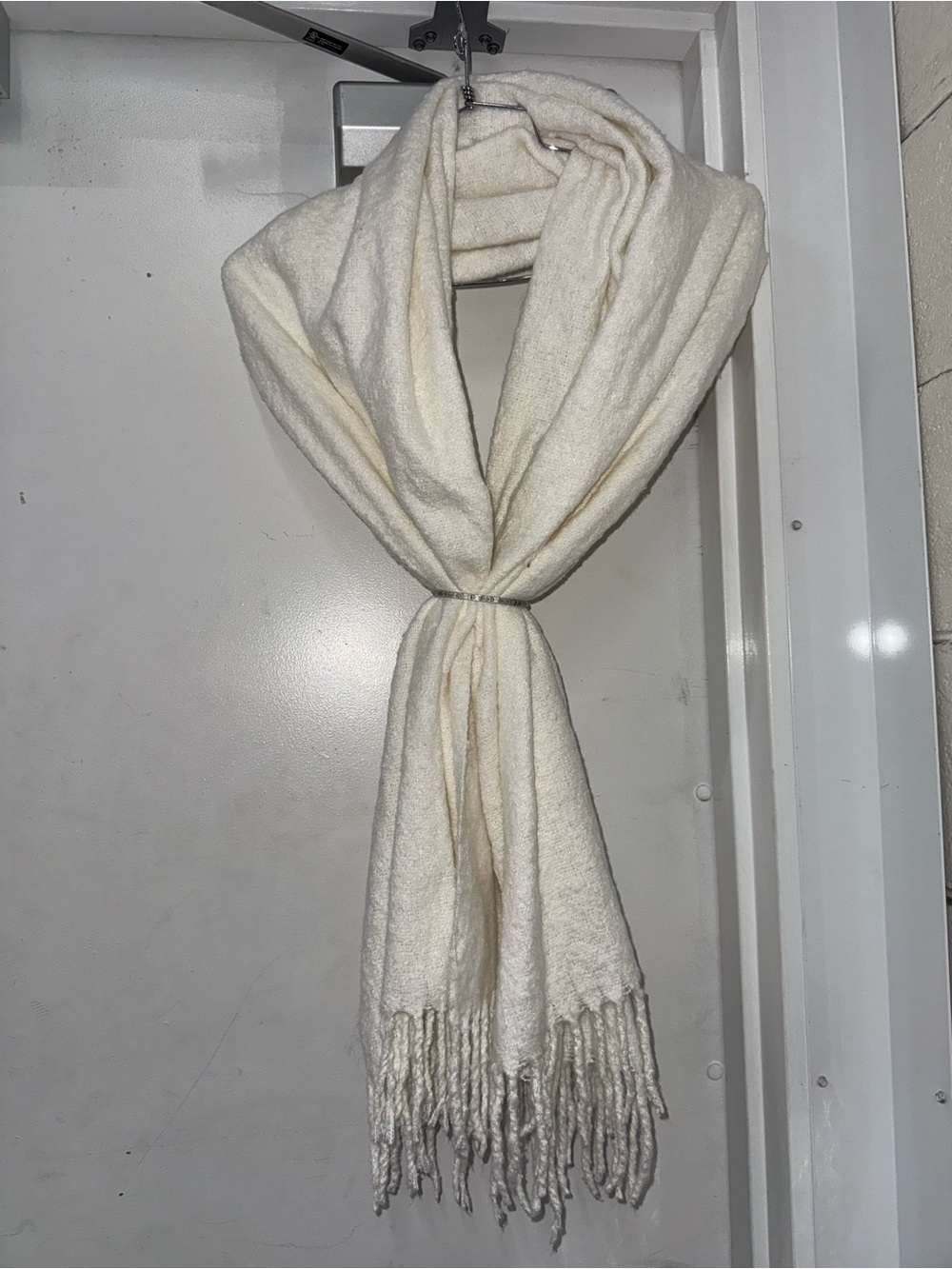 Classic white Cream Fringe Scarf - Women Accessories